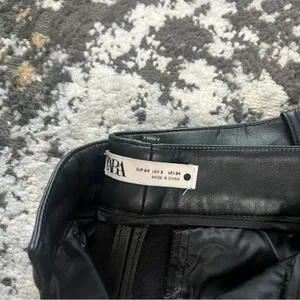 Zara Black Leather Pants thumbnail 5