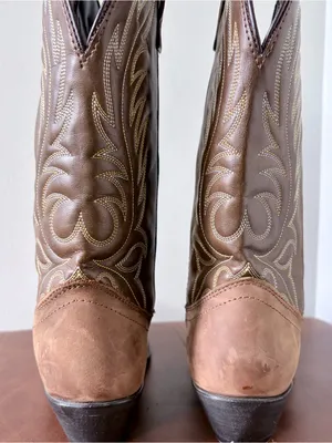 Laredo Two-Tone Brown Suede & Leather Cowboy Boots thumbnail 8