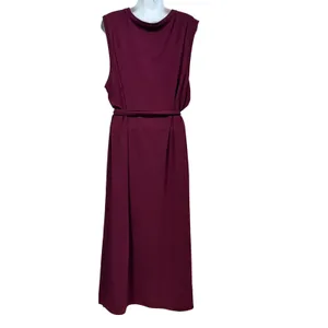 Banana Republic Womens XXL Burgundy Sleeveless Tie Waist Maxi Dress ‎ NWOT thumbnail 2