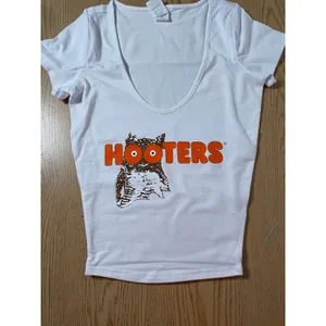 New Spirit 5pc Hooters girl Halloween Costume Shorts Pouch Socks Name Tag Xs 0-2 thumbnail 7