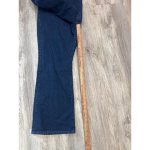 Madewell Flare Jeans Dark Indigo Blue High Rise Wide‎ Leg 1lDenim Size 32 Petite thumbnail 8