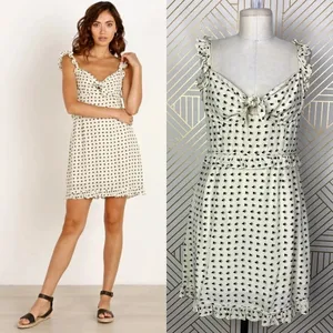 For Love & Lemons Sweetheart‎ Mini Dress Creme Heart Print Size US Medium thumbnail 2