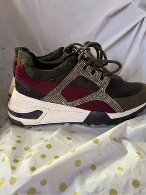 Steve Madden Olive Camo & Burgundy Crystal-Trim Sneaker thumbnail 5