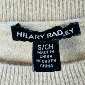 Hilary Radley Cashmere Oatmeal Beige Crewneck Sweater Womens S Minimalist‎ Chic thumbnail 3