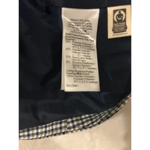 Madewell Italian Fabric Plaid Button Front Vest Navy Black‎ White Size 8 thumbnail 4