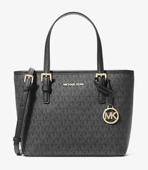Michael Kors Black Jet Set Travel Extra-Small Logo Top-Zip Tote Bag thumbnail 1