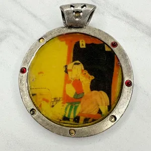 Chico's Vintage Illustrated Round Pendant ✨ thumbnail 1