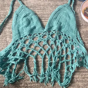 Teal crochet bikini Size M thumbnail 2