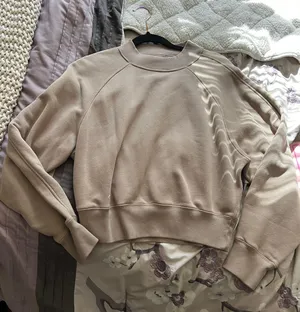 Abercrombie Tan Cropped Crew Neck thumbnail 1