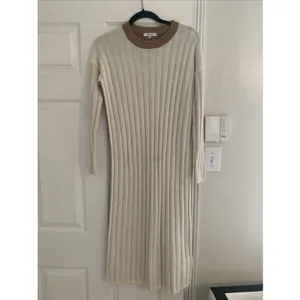 Madewell (re) Sourced Ribbed midi sweater dress Size XXS Viscose , Wool, Alpaca thumbnail 4