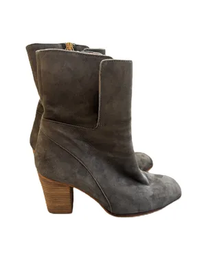 FREE PEOPLE Breakers Suede Heeled Boots Size 38 Gray Block Heel Zip Side Booties thumbnail 11