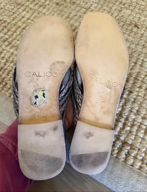 Calico Size 8 Metallic Woven Leather Slingback Sandals Square Toe thumbnail 6