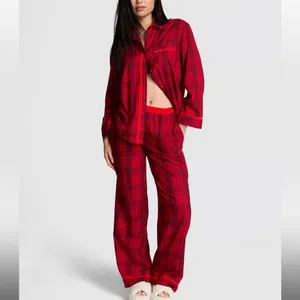 Pink Flannel Long Pajama Set‎ thumbnail 3