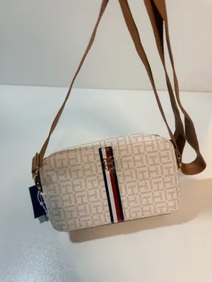 Tommy Hilfiger White Monogram Crossbody with Tricolor Stripe thumbnail 3
