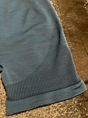 Womens small Alphalete Ozone Seamless Blue Ribbed Workout Biker Shorts thumbnail 3