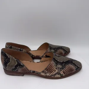 Madewell The Marisa D'Orsay Flats In Snake Embossed Leather Women's Size 7 thumbnail 2