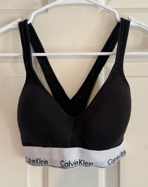 Calvin Klein Black Logo-Trim bra thumbnail 1