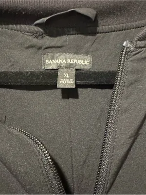 Banana Republic Black Bomber Jacket - Classic Lightweight Coat thumbnail 4
