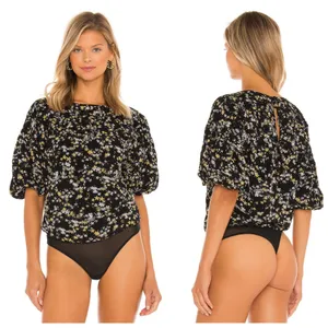 Floral Puff Sleeve Bodysuit thumbnail 2