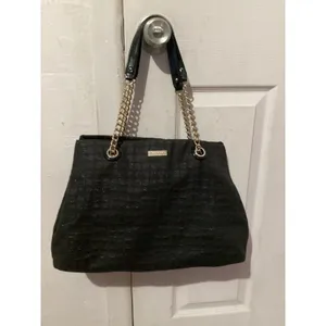 Kate Spade Tote Bag Womens Black Chain Shoulder Purse Shimmer Jacquard Handbag thumbnail 2