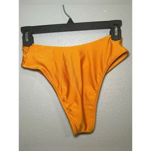 Abercrombie & Fitch Curve Love Satin Orange Ruffle Strap Bikini Set Women’s XS thumbnail 9