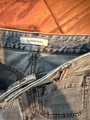 Zimmermann Patch Pocket Z Sailor Jeans Light Washed Flare Size 24 thumbnail 8