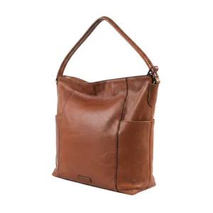 FOSSIL Jori Cow Leather Hobo Bag Exterior Pockets Brown Office Everyday Timeless thumbnail 9
