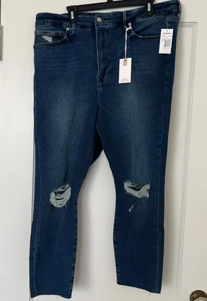 Good American Good Waist Crop Raw Edge High Rise Skinny Jeans Plus Size 22 NWT thumbnail 7