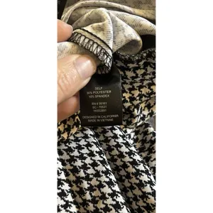BeBop Black White Plaid Tie Front Wide Leg Pant M, Casual Travel Office Comfort thumbnail 6