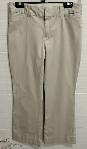 Banana Republic Martin Fit Crop Wide Leg Khaki Pant 8, Classic Career Coastal thumbnail 1