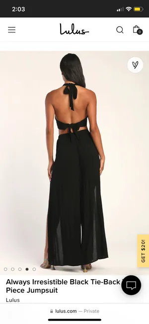 Lulus Always Irresistible Black Tie-Back Two-Piece Jumpsuit thumbnail 2