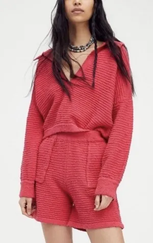 Free People Beach Carter Sweater in Rose thumbnail 1