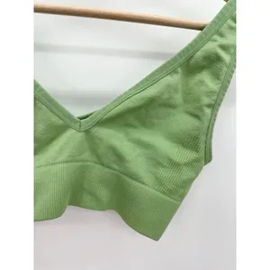 WeWoreWhat Green V-Neck Nylon Blend Stretch‎ Bra Top Women's Size X-Small XS thumbnail 4