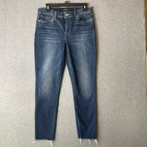 Lucky Brand Ava Skinny Jeans Women Size 10 30" x 30"‎ Dark Wash Distressed thumbnail 3
