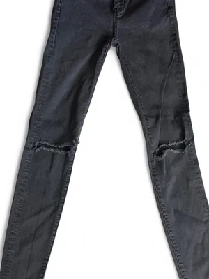 American Eagle Black Ripped Jegging 0L Super Stretch X  thumbnail 2