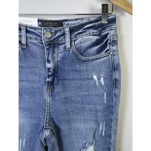 Judy Blue 5 27 High Rise distressed Flare Jeans slimming bohemian western NWT thumbnail 6