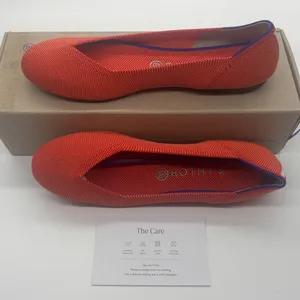 Rothy's The Point Persimmon Marine Heel Stripe Orange Flats Womens 10.5 thumbnail 2