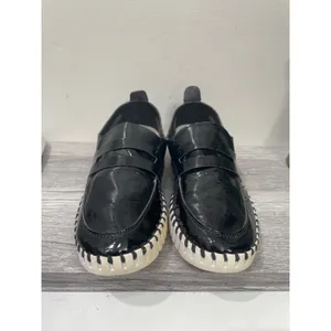Ilse Jacobsen Tulip Black Patent Loafers Scalloped Sole Slip‎ On Shoes Size 36 thumbnail 2