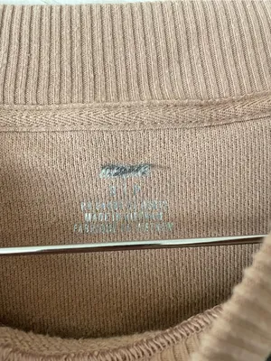Aerie Good Vibes Crewneck Sweatshirt Tiger Zebra Tan Brown thumbnail 3