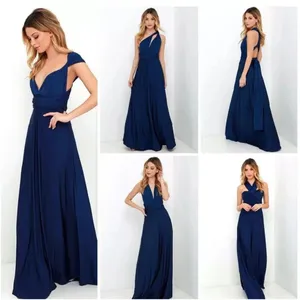 LULU'S‎ Womens Sz Small Navy Blue Always Stunning Convertible Maxi Dress thumbnail 2