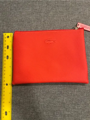 Lacoste Red Embossed Croc Zip Pouch thumbnail 2