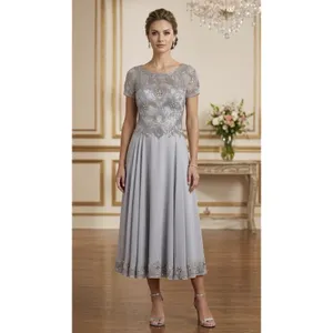 Xscape Dress 5031X Size 12 Midi Dress Blue Embellished Mother Of The Bride thumbnail 9