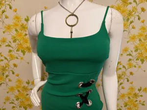 Green Lace-Up midi Dress size M thumbnail 5