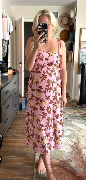 House of Harlow Pink Print Midi Dress thumbnail 1