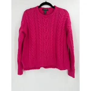 Lauren Ralph Lauren Sweater Womens PL Pink Cable Knit‎ Preppy Academic Oxford thumbnail 2