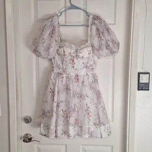 Bardot White Mini Dress with Pink Floral Print thumbnail 6