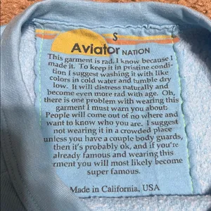 Aviator Nation Never Stop Chasing Rainbows Crew Neck‎ Sweatshirt Pullover Blue S thumbnail 7