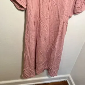 Evelett‎ J Style Women's Midi Fit & Flare Dress Short Sleeve Light Pink Crewneck thumbnail 3