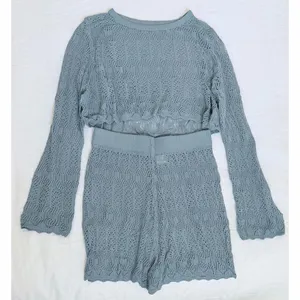 VamJump 2 Piece Knit Lounge Set Blue Size L thumbnail 3