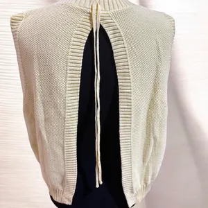 Sleeveless Knit Sweater Vest - Cream thumbnail 2